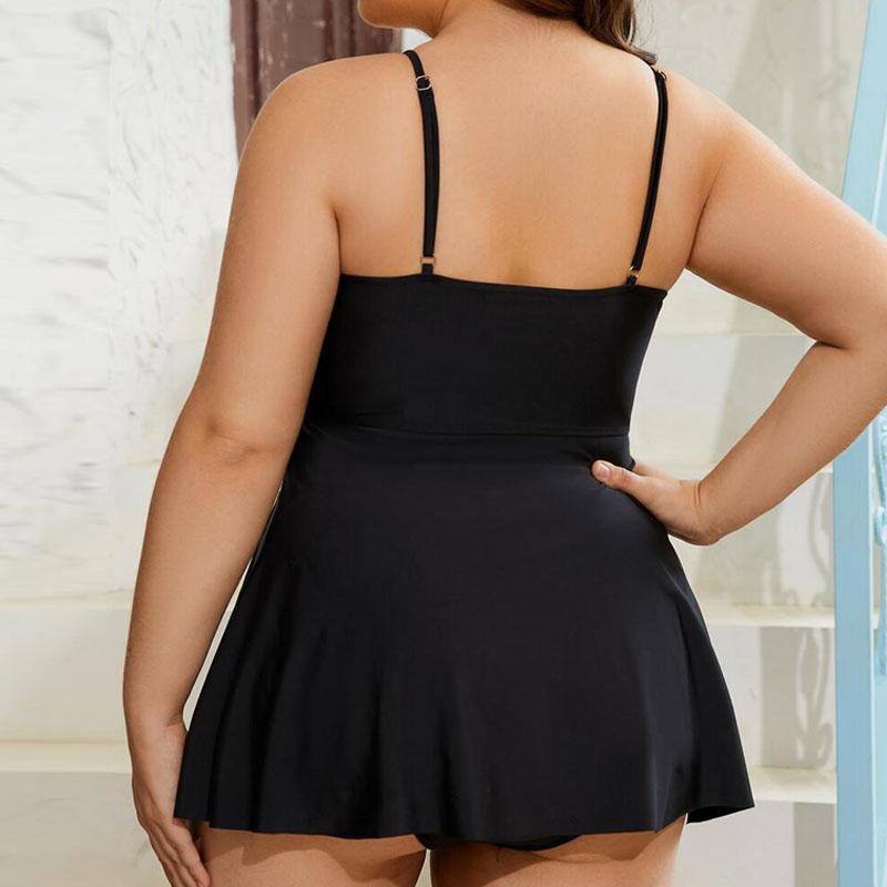 Цельный купальник большого размера с v-образным вырезом и цветочным принтом, женский купальный костюм