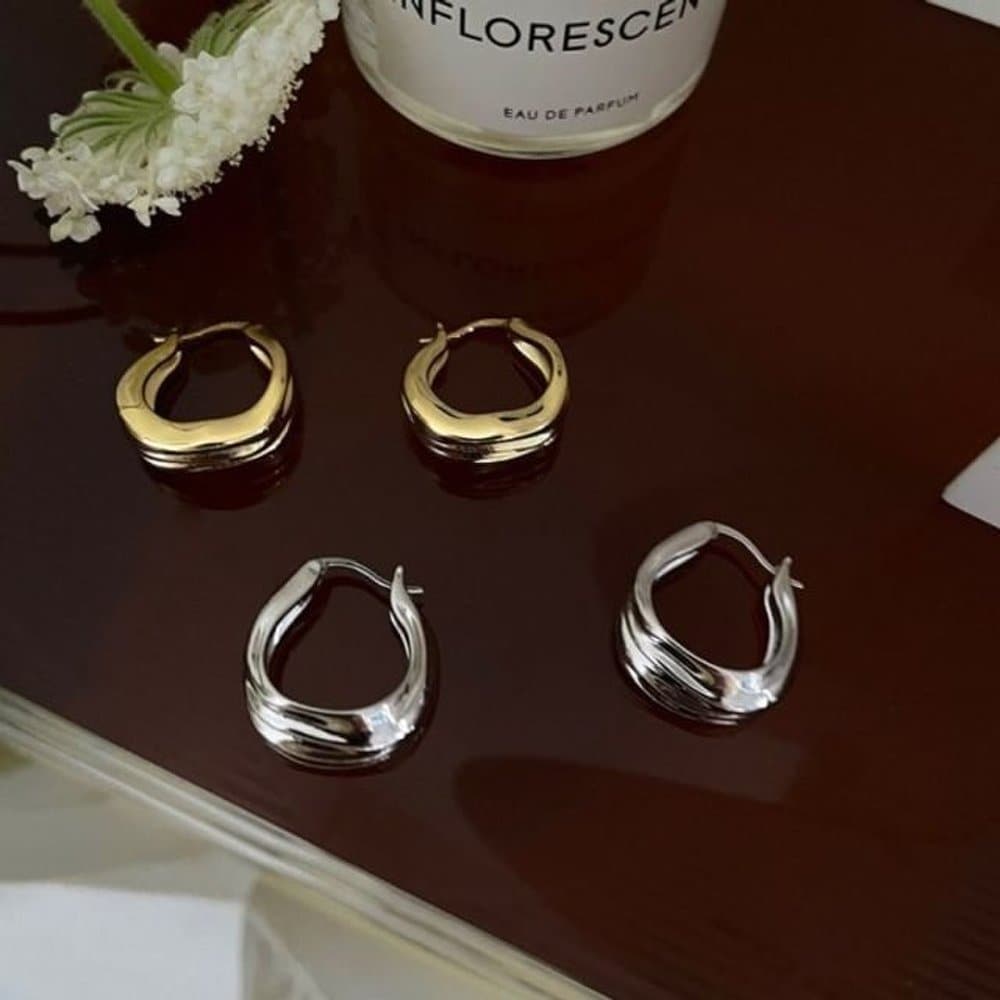 Big Bold Circle 2-Color Angel Earrings (Wedd99B)