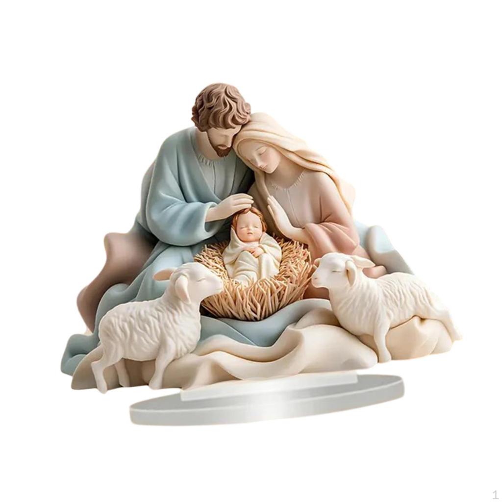 2D Иисус Святой Фигура Украшения Акриловый Настольный Знак Художественное Произведение Коллекционирование Праздничный Плоский Рабочий Стол