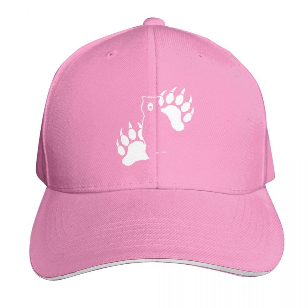 Silhouette and Paws Grizzly Bear Baseball Cap Luxury Hat western Hat Designer Hat Golf Unisex Unisexs Tennis Womens