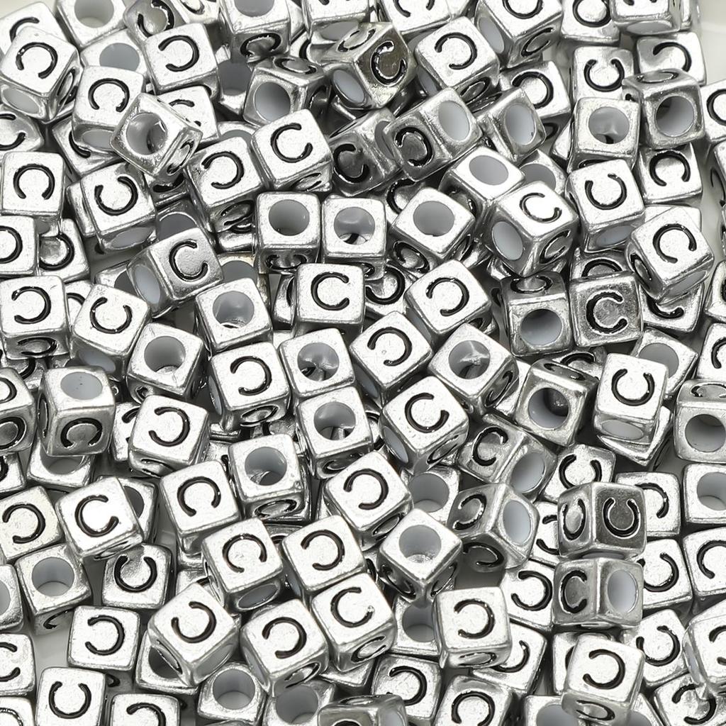 Acrylic English Letter Cube Beads For DIY Necklace Bracelet Earrings Jewelry Making Craft Accessories