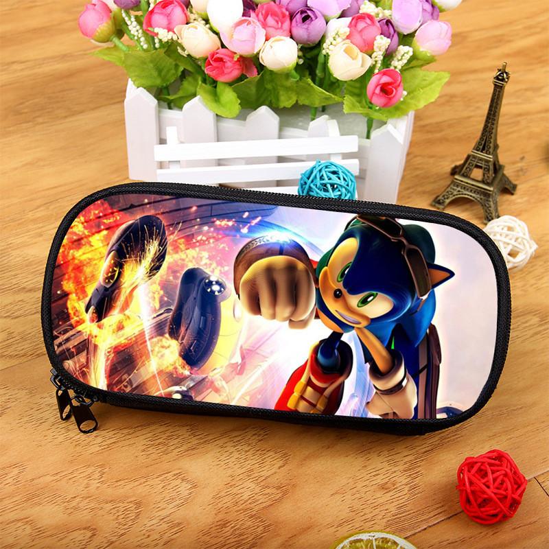 Sonic The Hedgehog Ink Pen Storage Bag With Spacious Design For Stationery And Makeup