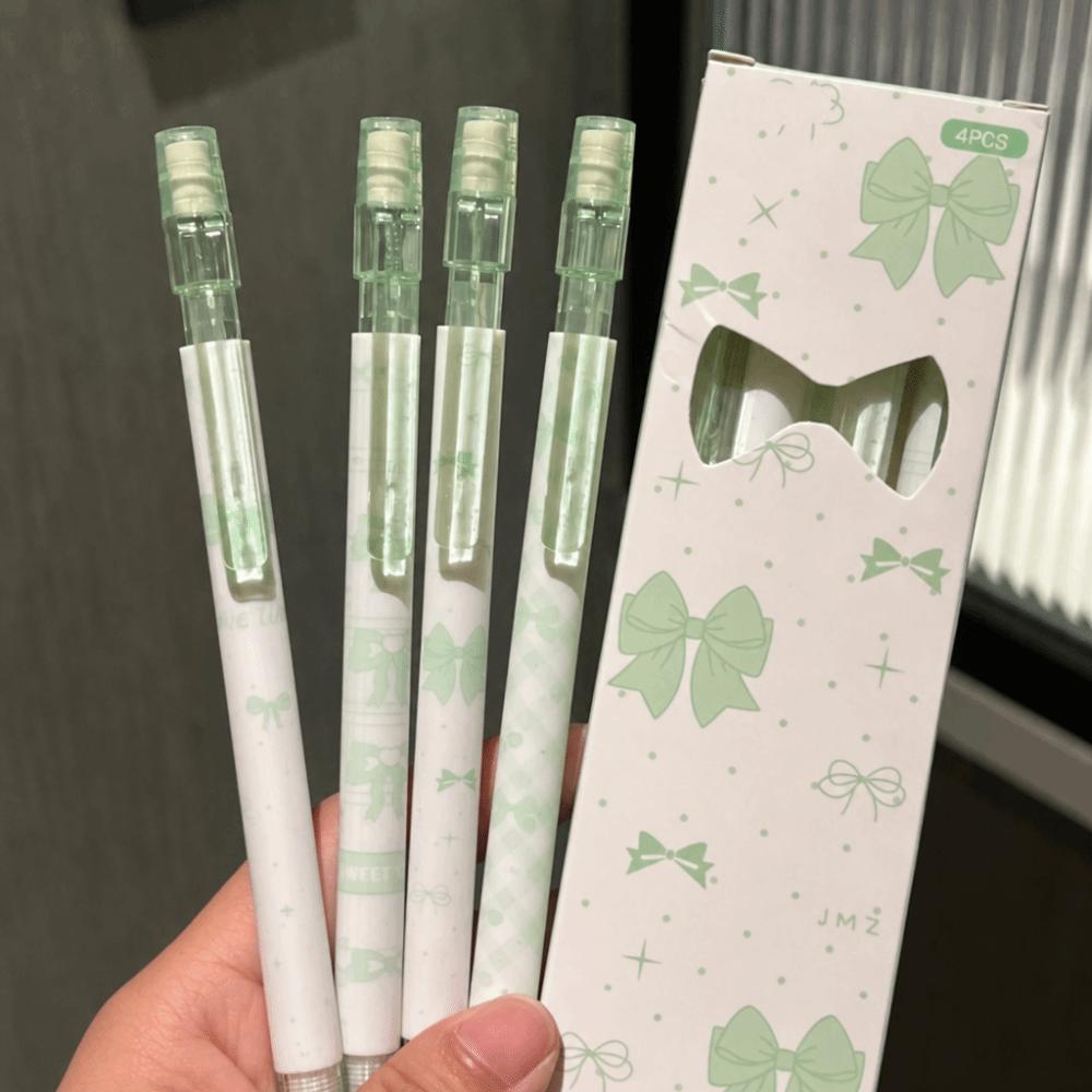 4PCS/Set Bow Series 2B Pencils with Eraser Top Writing Pencils Kawaii Automatic Pencils  Gift