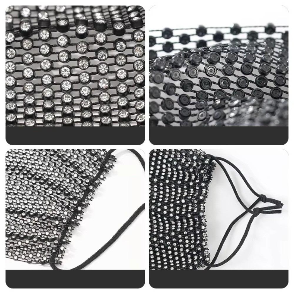 Sparkling Rhinestone Face Mask Breathable Nightclub Music Festival Party Costume Cosplay