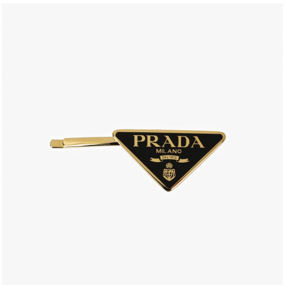 Prada 1if051 2ba6 F0632 Triangle Logo Hair Clip