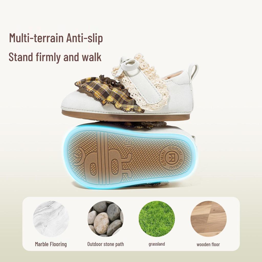 Туфли-туфельки для первых шагов принцессы Yingbeimi - Коллекция Весна 2026 для детского сада и помещений