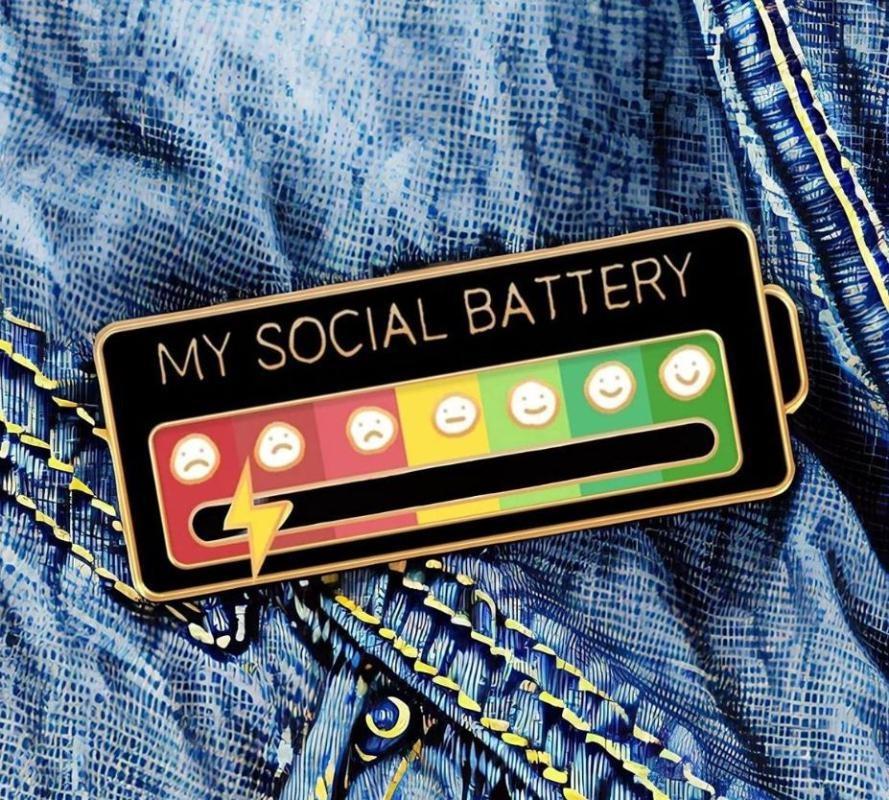 Забавная булавка для настроения Забавная эмалированная булавка — булавка на лацкан My Social Battery Функциональная брошь «Move To The Mood»