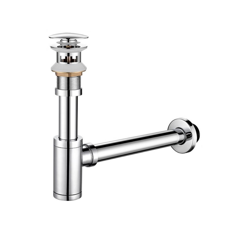 Всплывающая пробка для слива Круглый P-образный сифон Комплект сливной трубы Сифон Сливное отверстие Сантехническая труба Ванная комната