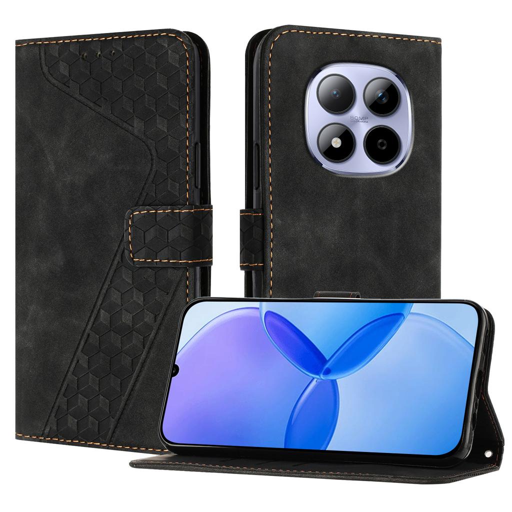 Для Xiaomi Redmi Note 15 Pro 5G Кожаный чехол-бумажник с узором в виде 7-ки, подставка, противоударная крышка для телефона