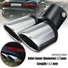 New Universal Curved Car Tail Dual-outlet Exhaust Trim Tips Muffler Pipe (Color:Chrome)