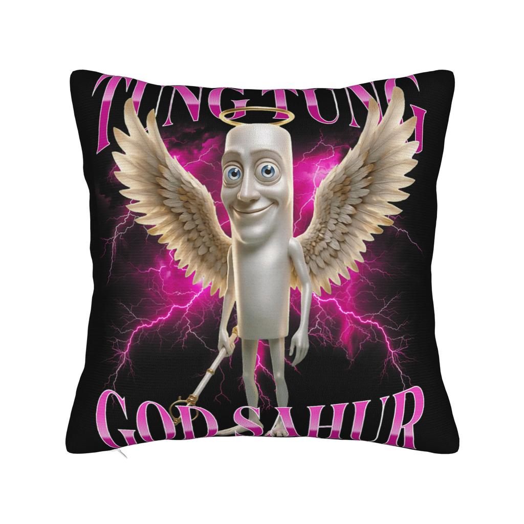 Tung Tung Tung Sahur Funny Meme Pillow Case  Graphic Pillow Cover For Wedding Party Home Decor Cute Funny Pillowcases