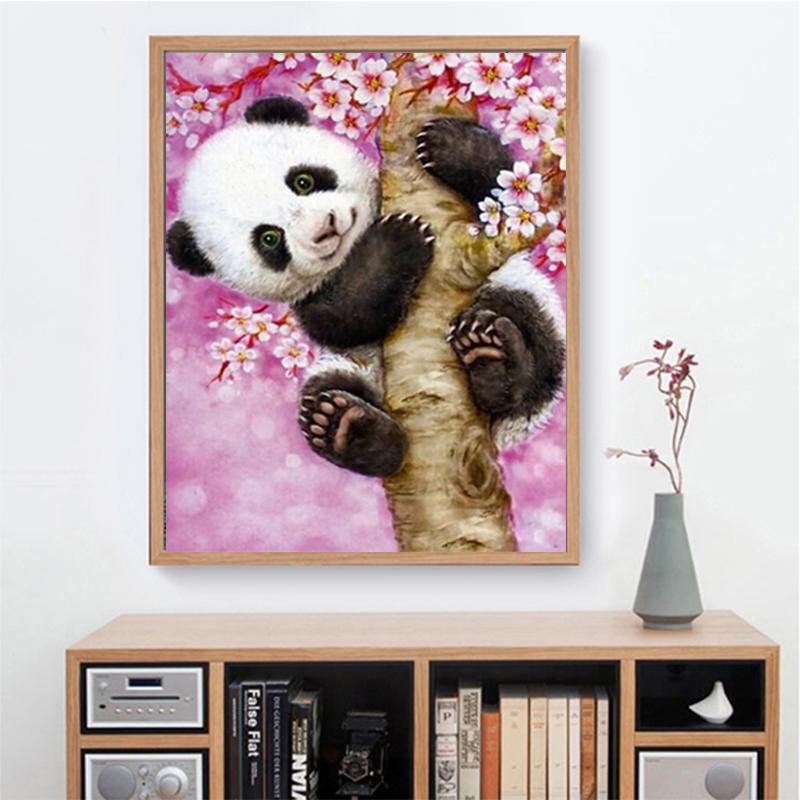 5D DIY Lovely Panda Painting Stick Drill Craft Full Drill Home Decoration