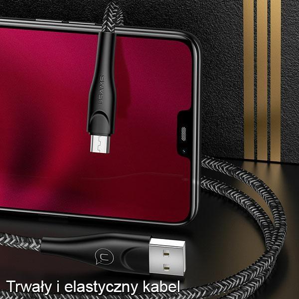Kabel microUSB USAMS 2m Szybkie ładowanie Czerwony