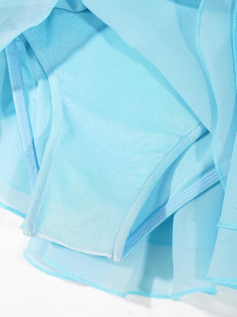 Figure Skating Dresses for Girls Shiny Rhinestone Gymnastics Leotards Girls Ballet Dance