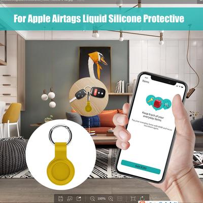 Чехол для Apple AirTags Кейс Жидкий силикон Защитная оболочка трекер Аксессуары Противоцарапина Рукав Брелок Air Tag Бампер