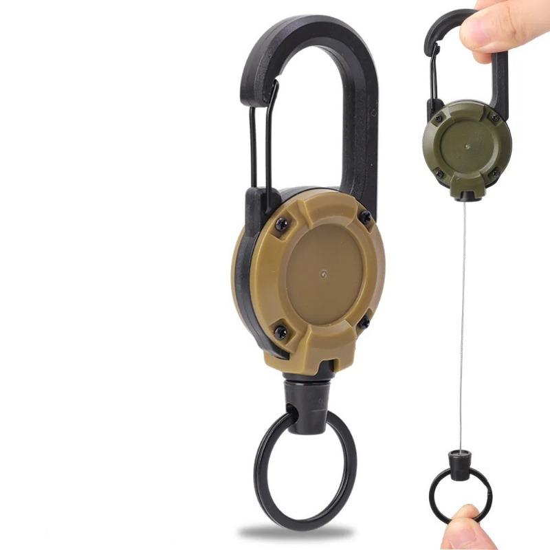 1 шт. Тактический рюкзак U-образная легкосъемная пряжка брелок выдвижной простой черный уличный портативный стальной трос четырехцветная пружинная пряжка