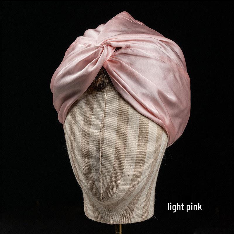 Mulberry Silk Double-Layer Pleated Sleep Cap for Hair Protection