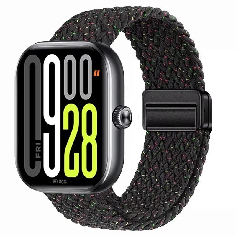 Магнитная петля для Xiaomi Redmi Watch 4 5 Ремешок Регулируемый Плетеный Спортивный Нейлоновый Сменный браслет для Miband 8 pro/9 pro ремешок