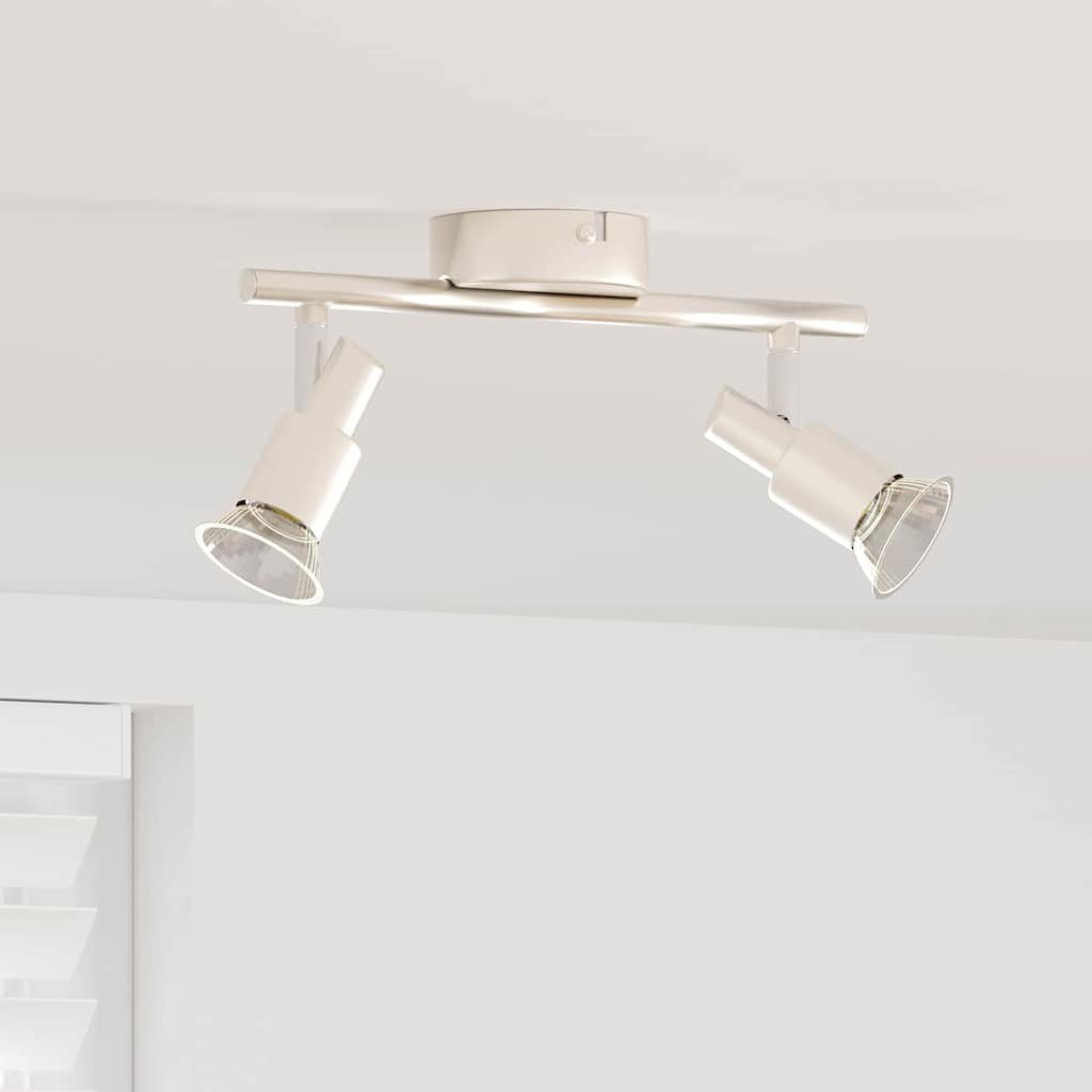 Ceiling Spotlight with Adjustable Spotlights Nickel Finish 25.5 x 8 x 11 cm Steel