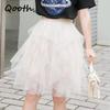 8 цветов, милая сетчатая короткая тюлевая юбка с эластичной резинкой на талии, бальное платье-пачка феи, мини-юбка на весну и лето QT2179