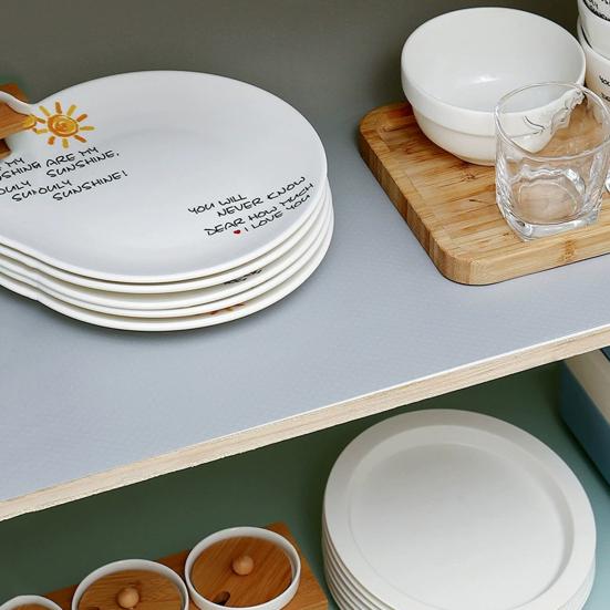 Yousheng 1 Roll Drawer Liner Cuttable Moisture-proof Oil-proof EVA Kitchen Dining Room Closet Cupboard Mat Home Decor for Daily Use