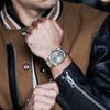 Часы автоматические водонепроницаемые аналоговые механические светло-голубые часы популярные деловые часы с датой бренда наручные часы простые повседневные светящиеся часы [BUREI] мужские