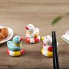 Cute Duck Ceramic Chopstick Holder Tableware Japanese Underglaze Restaurant Simple Oval Spoon Bracket Utensil for Kitchen