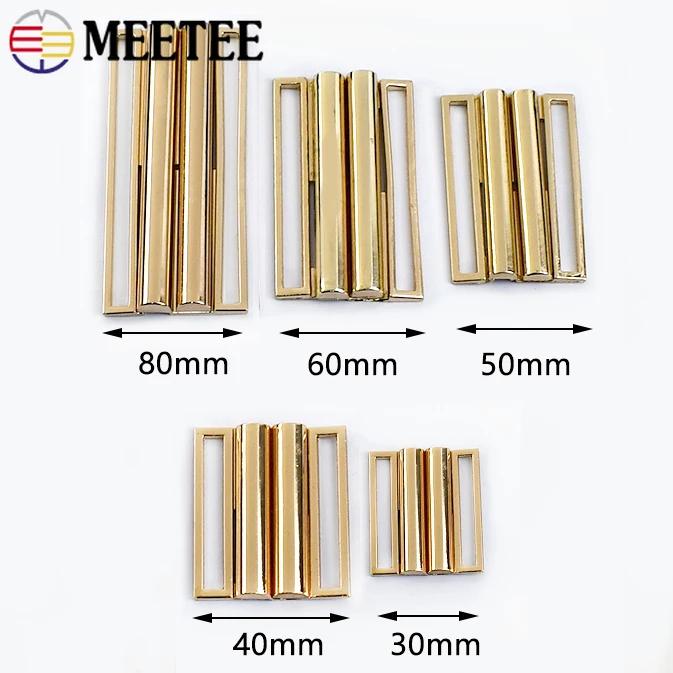 2/4Pcs Meetee 30-80mm Metal Belt Buckle Decorative Adjust Clasp Waistband Buckles for Women Coat DIY Sewing Hardware Accessories