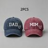 Модная Бейсболка с принтом DAD MOM Love, Стирка Хлопок, Регулируемая, Парная Кепка, Бейсбольные Кепки Для Мужчин Женщин