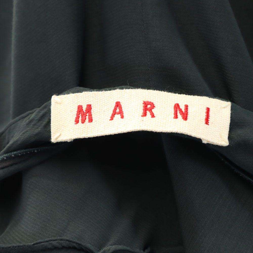 Marni Сделано в Италии Короткий рукав Длинное платье 40 черный Французский рукав Женщины Б/у