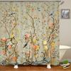 Chinese Style Flower Bird Shower Curtains Waterproof Bathroom Curtain 3D Printed Fabric With Hooks Decoration Shower Curtain