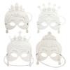 Princesses Children's Masks White Cardboard 17 X 35 Cm X 4 Pieces
