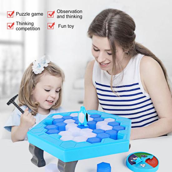 Пингвин Настольная игра «Разбивание льда» с молотком для детей, взрослых, семьи, 2 игрока. Спасите пингвина