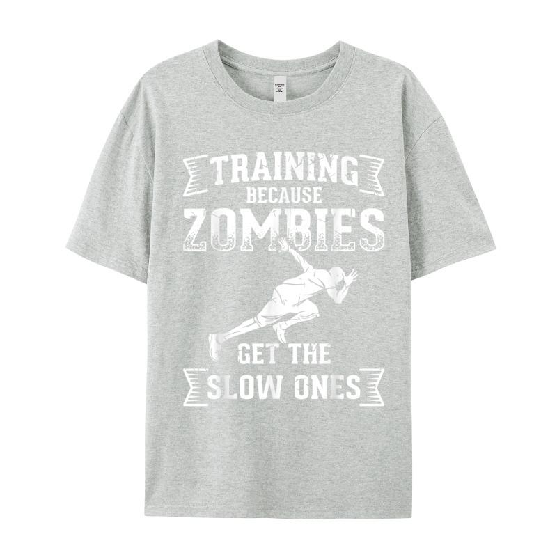 Funky Unisexs Tshirt Funny Runners Design Training Zombies Street Tees Valentine Day 100 Cotton Crewneck Tops Shirts Short Sleeve