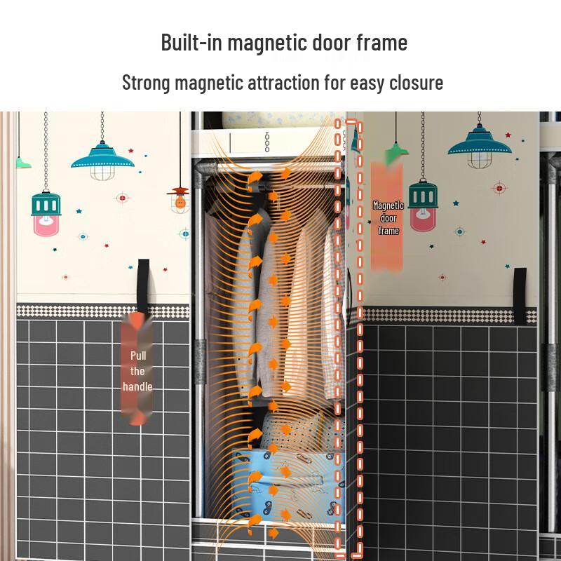 Yumei Era Simple Steel Frame Fabric Wardrobe