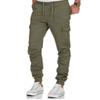 European & American Style Men's Multi-Pocket Drawstring Joggers - Solid Color Casual Sport Pants