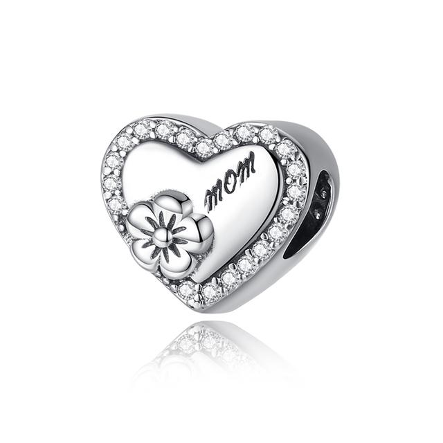 Аксессуары ко Дню матери, стерлингового серебра 925 пробы, бусины, подвески в форме сердца для мамы, подходят оригинальные браслеты, женские ювелирные изделия, подарок