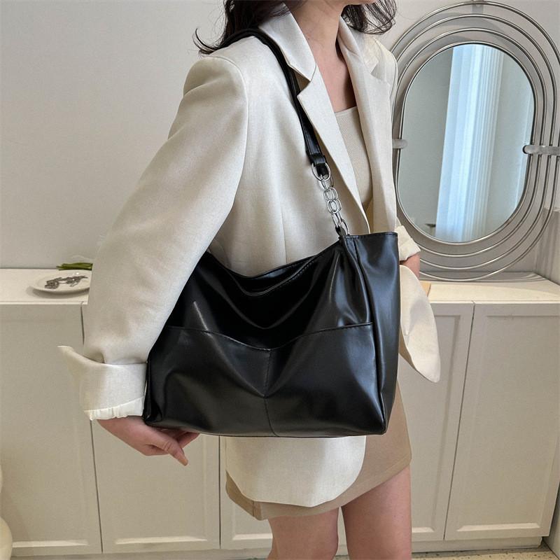 Stylish Versatile Large Capacity Tote Bag For Women In Black White Green And Brown