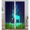 Зеленый лес лось высокие затемняющие шторы сказочный мир розовое звездное небо шторы спальня отель универсальный новый модный узор