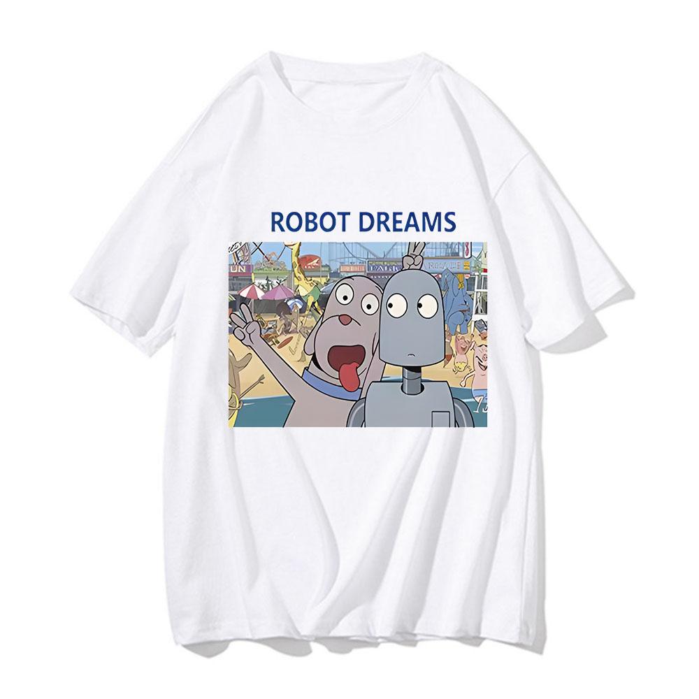 Мультфильм Фильм Мечты Робота Смешной Печатный Женский Мужской Модный Футболка Повседневный Короткий Рукав Футболка Топы 90-х Унисекс Одежда