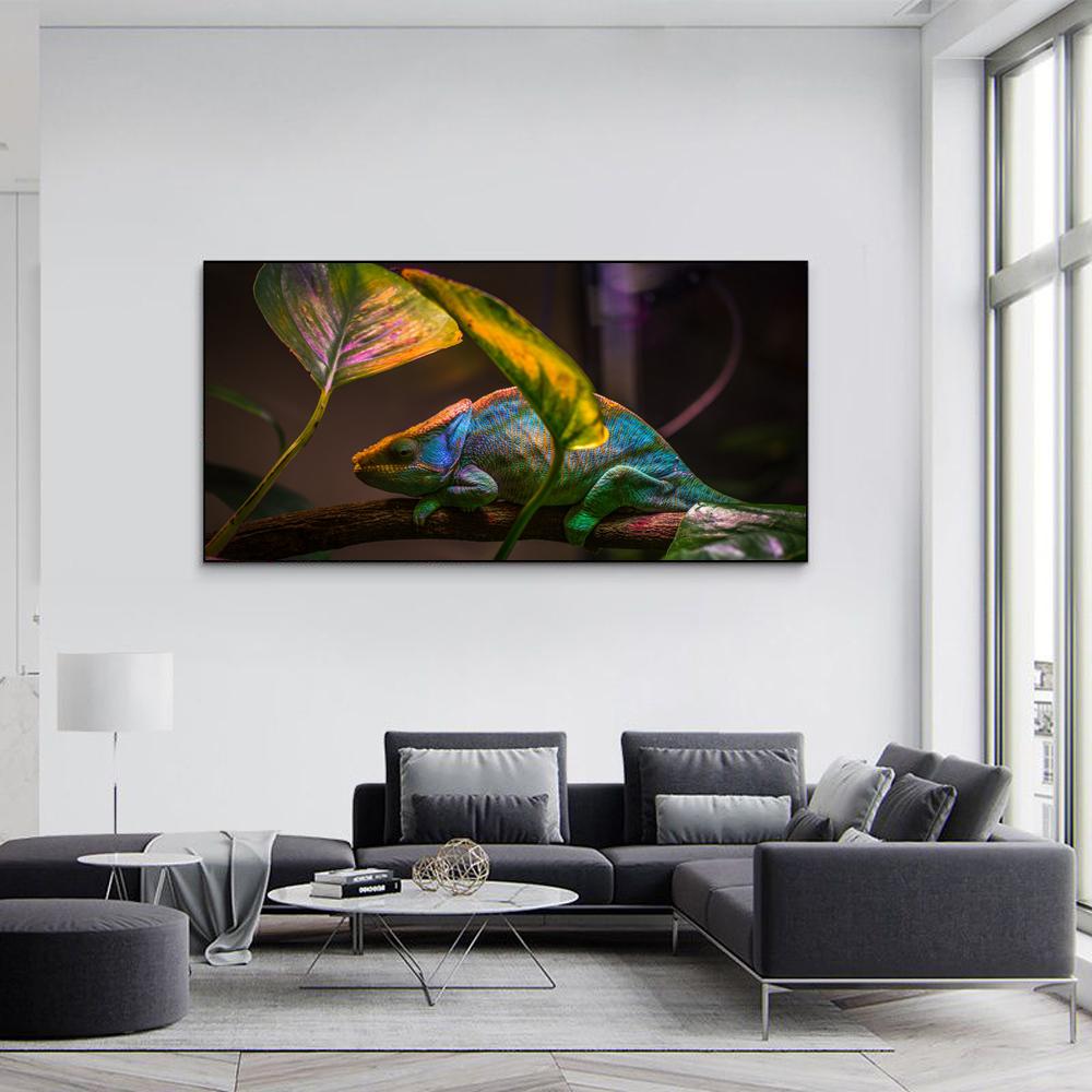 Животный пейзаж картина маслом красочный хамелеон ящерица искусство холст картина гостиная коридор бар украшение дома фреска без рамки
