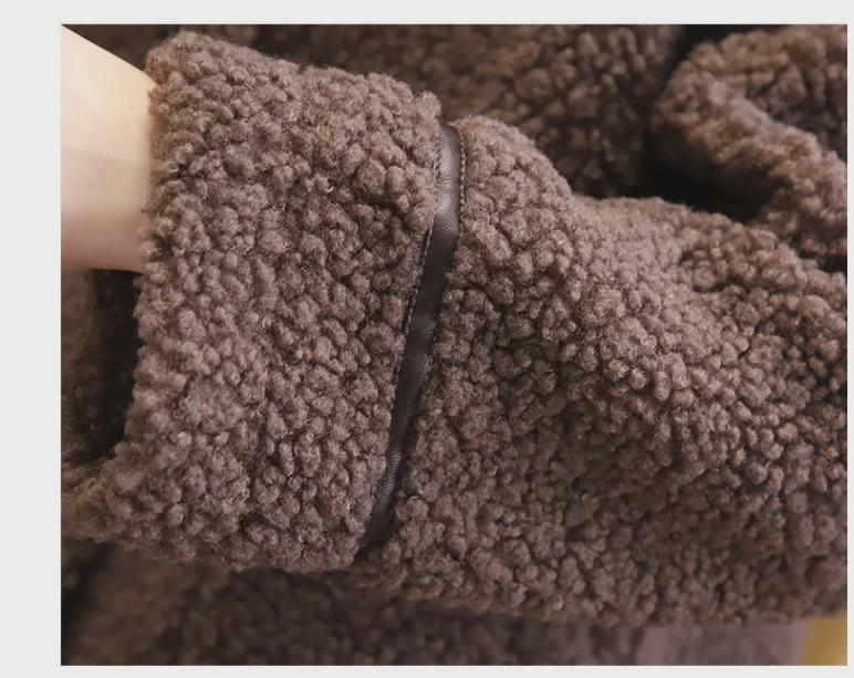 Women's Winter Oversized Lambskin Lapel Cardigan - Korean Style Thickened Sweater