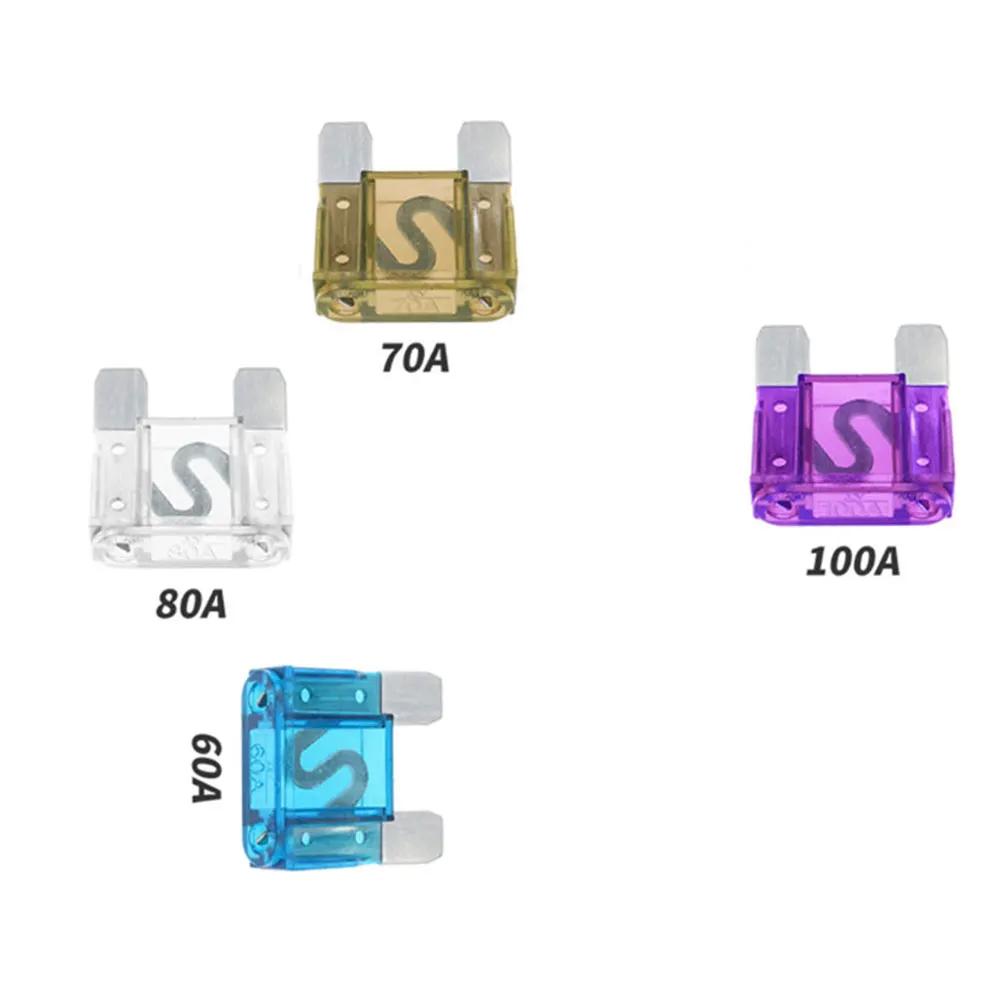 Large Fuse 10pcs Aluminum Car Blade Fuse Kit for Car Boat Auto Accessories Size 20A 30A 40A 50A 60A 70A 80A 100A