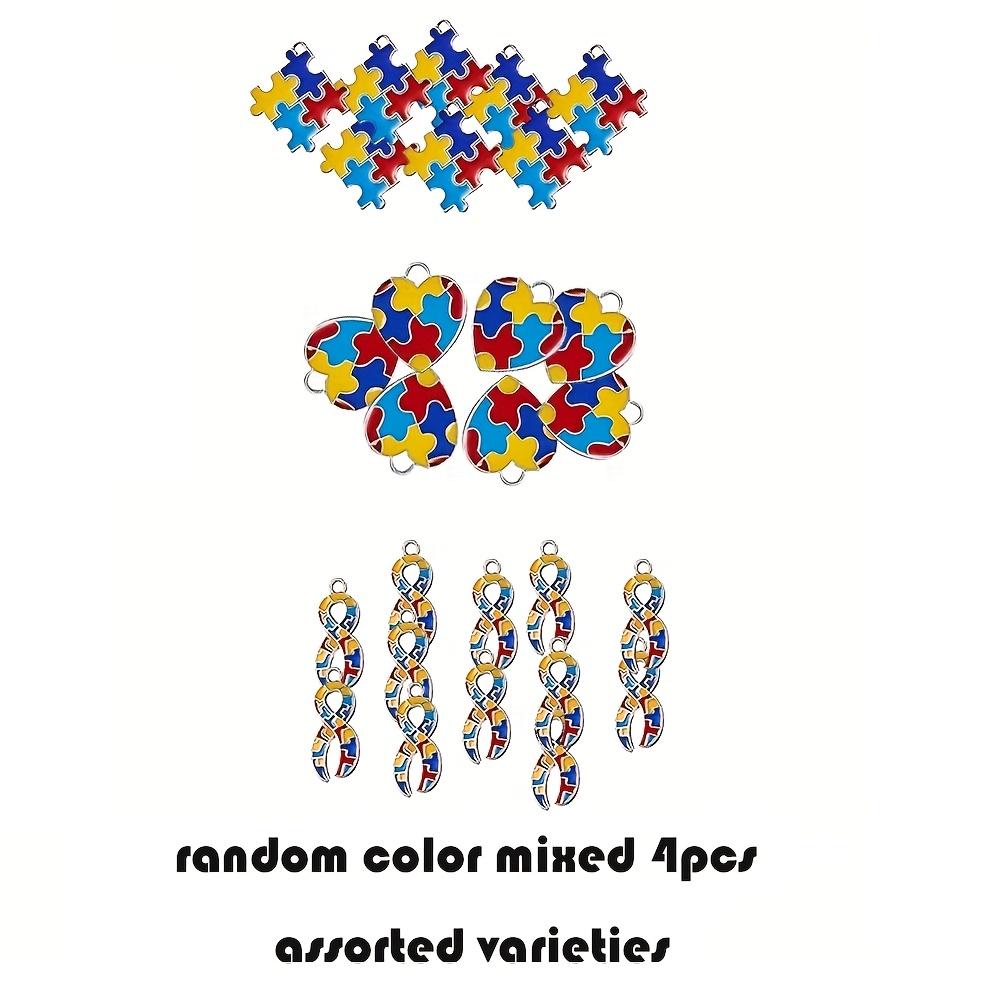 4/13 шт. Тема Месяца гордости Радужный цвет Пазл Форма ленты любви Смешанные Сделай сам Геометрическая форма Сплав Капельное масло Серьги Подвеска Брелок Подвеска