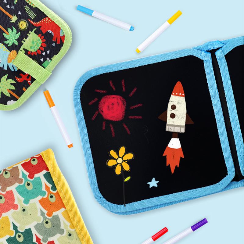 Детская волшебная доска, обучающие детские игры, раскраски, детские игрушки для рисования, 6 страниц, стирающие доски с помощью водных меловых ручек