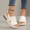 New Summer Platform Wedge Sandals Women's Fashion Back Soft Leather Plus Size Fish Mouth Muffin Shoes