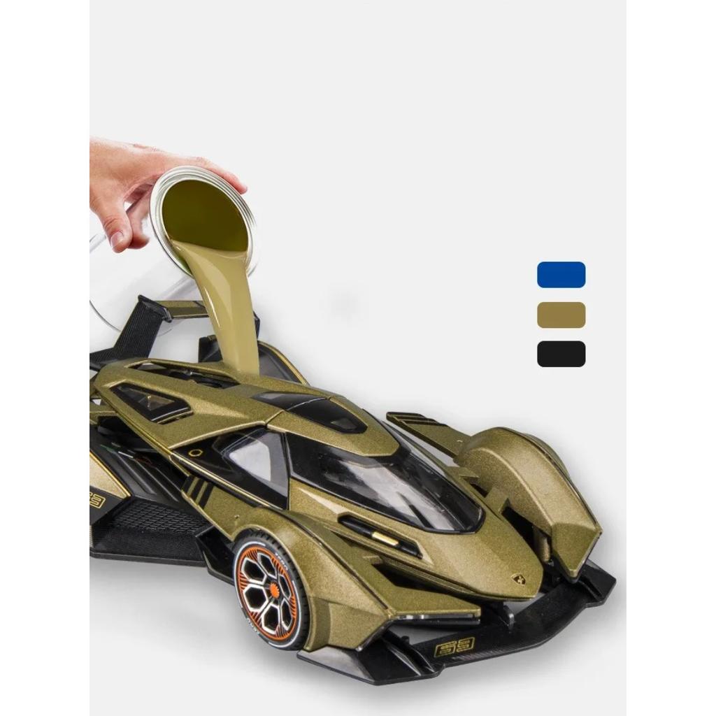 1/22 Lamborghini V12 GT Alloy Miniature Car Model Diecast Metal Scale Car Sound and Light Collection Children Toy Car Vehicles Gift