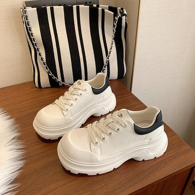 Белые туфли на платформе Gu Yun, женская обувь 2024 года, новая осенне-зимняя женская обувь, универсальные туфли на каблуках, корейская версия спортивной и повседневной обуви