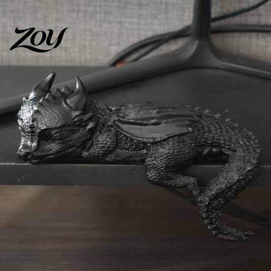 Shelf Display Ornament Sleeping Dragon Bookshelf Decor, Book Nook Figurine, Gothic Resin Statue Fantasy Booksitter Ornament, Desk Bookend for