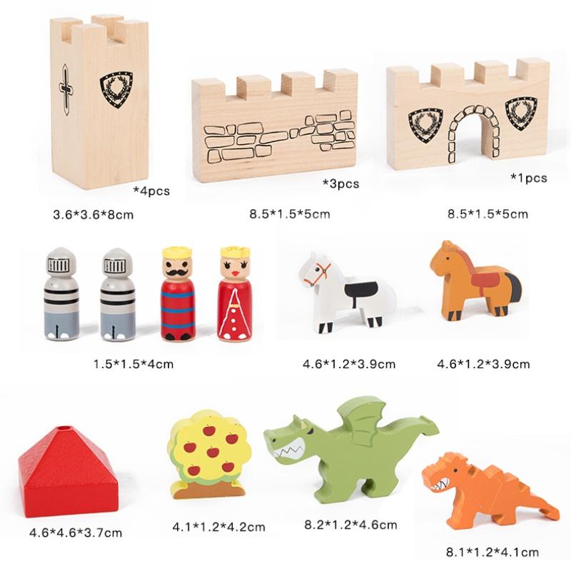 Монтессори Наборы строительных блоков Замок Штабелируемые Конструкционные Кирпичики Игрушки для Детей Рождественские Подарки DIY Логическая и Креативная Игрушка